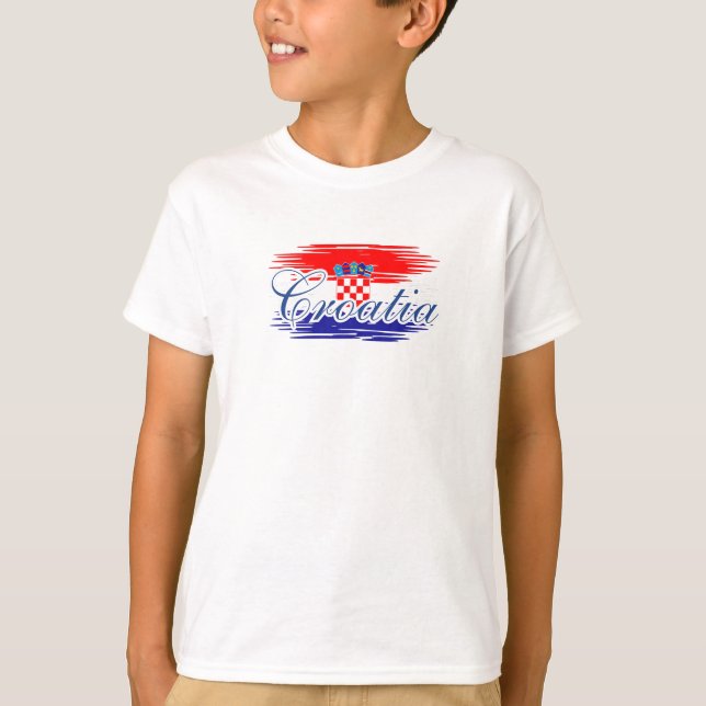 Kroatien flagga karta t shirt (Framsida)