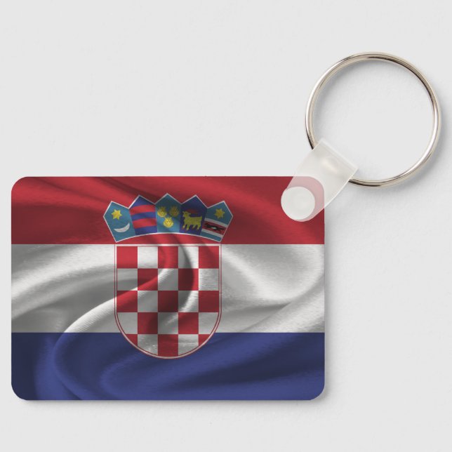 Kroatien Flagga Keychain Nyckelring (Framsida)