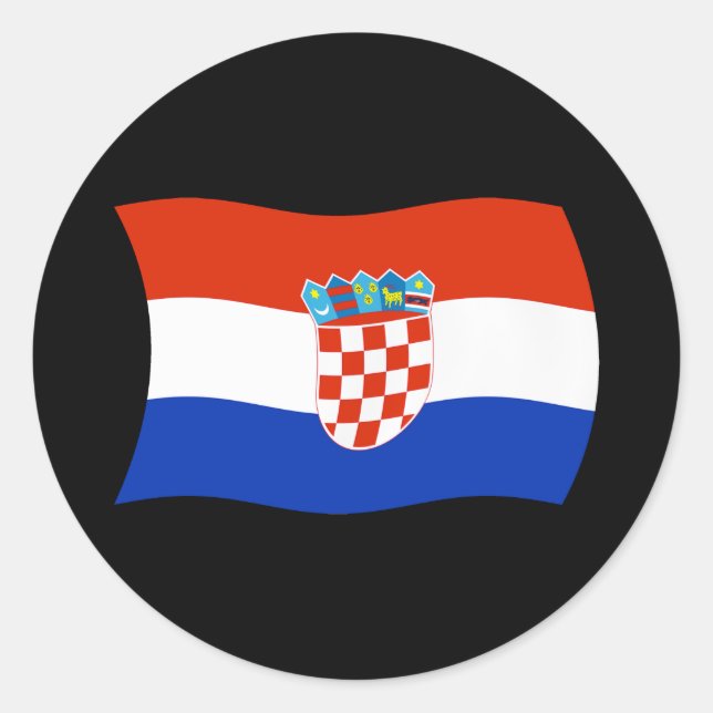 Kroatien Flagga Klistermärke (Framsida)