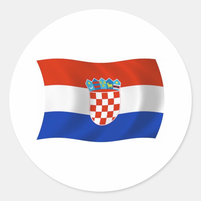 Kroatien Flagga Klistermärke (Framsida)