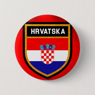 Kroatien Flagga Knapp