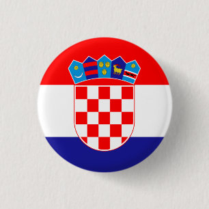 Kroatien Flagga Knapp