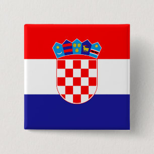 Kroatien Flagga Knapp