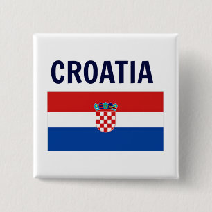 Kroatien - Flagga Kroatien Knapp