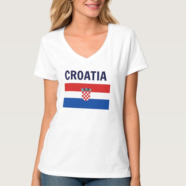 Kroatien - Flagga Kroatien T Shirt (Framsida)
