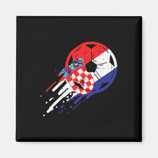 Kroatien Flagga Kroatisk Fotboll Fan Man Kvinnor Magnet