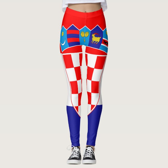 Kroatien flagga leggings (Framsida)