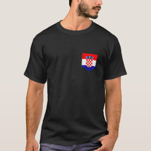 Kroatien Flagga med tryckt kroatisk Flagga Pocket T Shirt