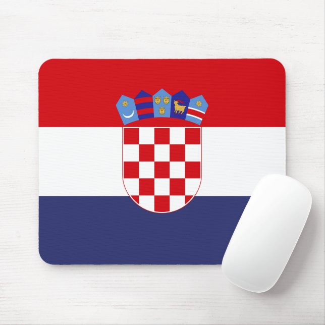 Kroatien flagga musmatta (Med mus)