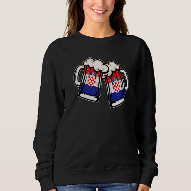 Kroatien Flagga Ölmugg  Cool Kroatisk Öl T Shirt (Framsida)