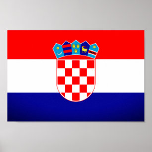 Kroatien Flagga Poster