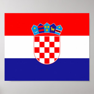 Kroatien Flagga Poster