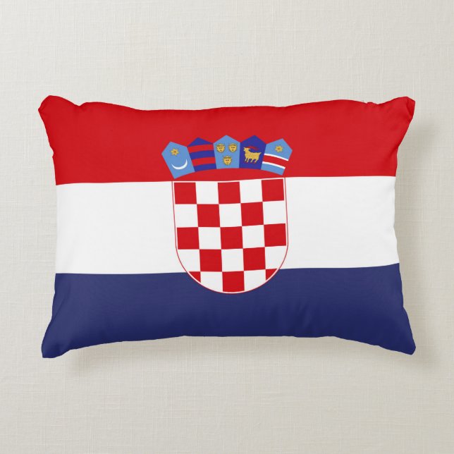 Kroatien flagga prydnadskudde (Framsidan)