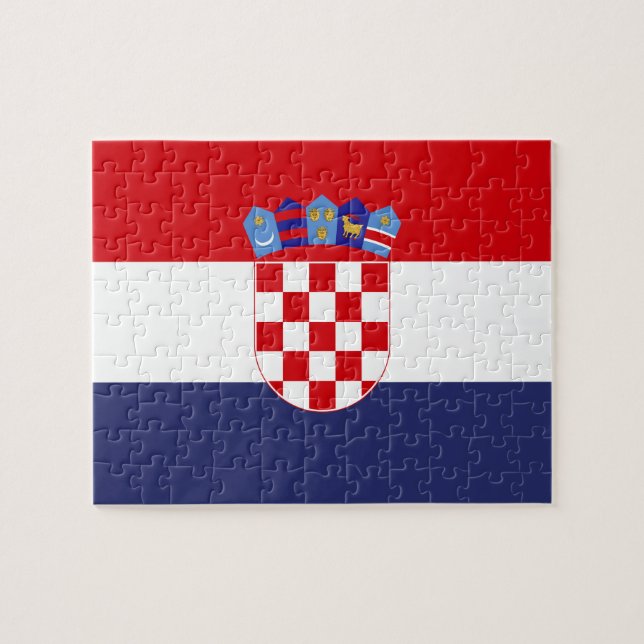 Kroatien flagga pussel (Horisontell)