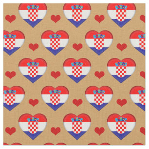 Kroatien Flagga & Red Heart mode Fabric/Kroatien Tyg