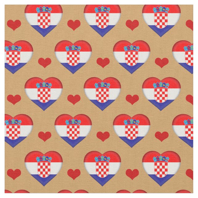 Kroatien Flagga & Red Heart mode Fabric/Kroatien Tyg (Närbild)