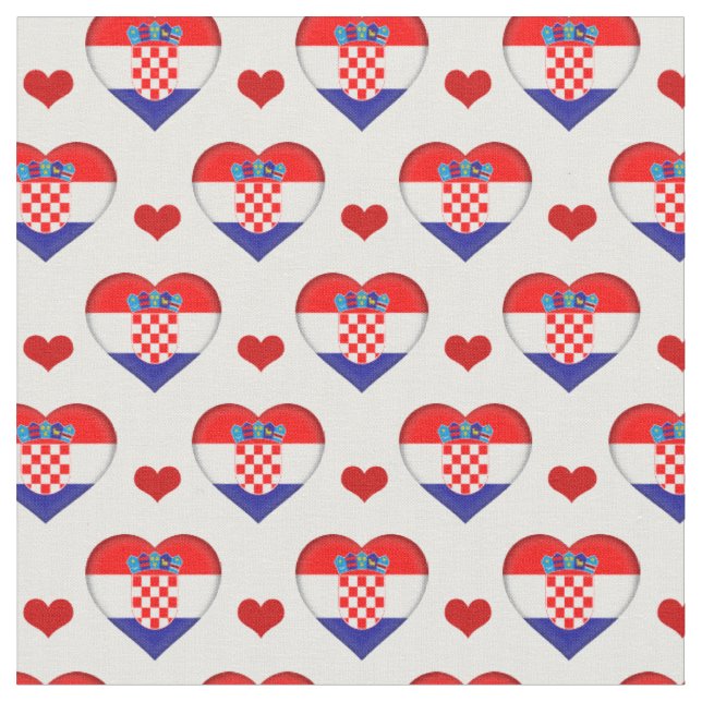 Kroatien Flagga & Red Heart mode Fabric/Kroatien Tyg (Närbild)