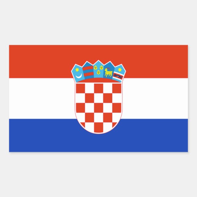 Kroatien Flagga Rektangulärt Klistermärke (Framsida)