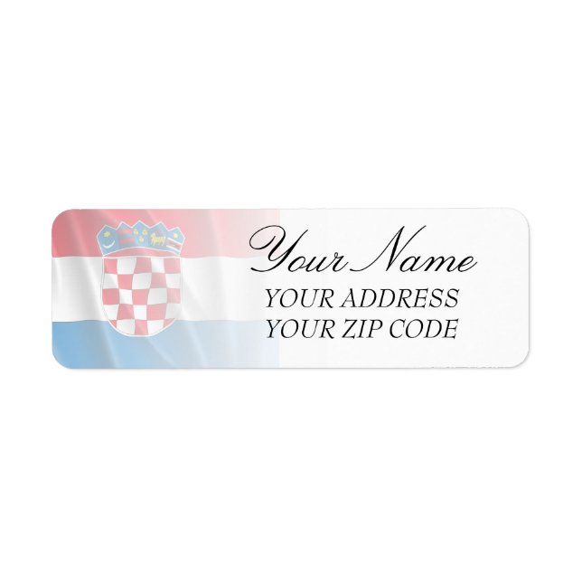 KROATIEN FLAGGA RETURADRESS ETIKETT (Framsidan)