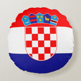 Kroatien flagga rund kudde