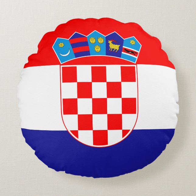 Kroatien flagga rund kudde (Framsidan)