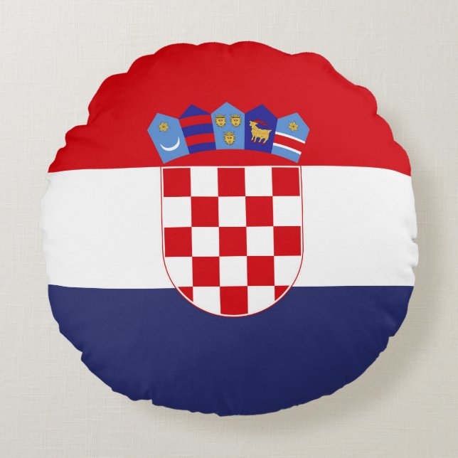 Kroatien flagga rund kudde (Framsidan)