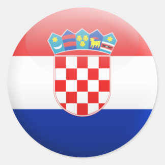 Kroatien Flagga Runt Klistermärke