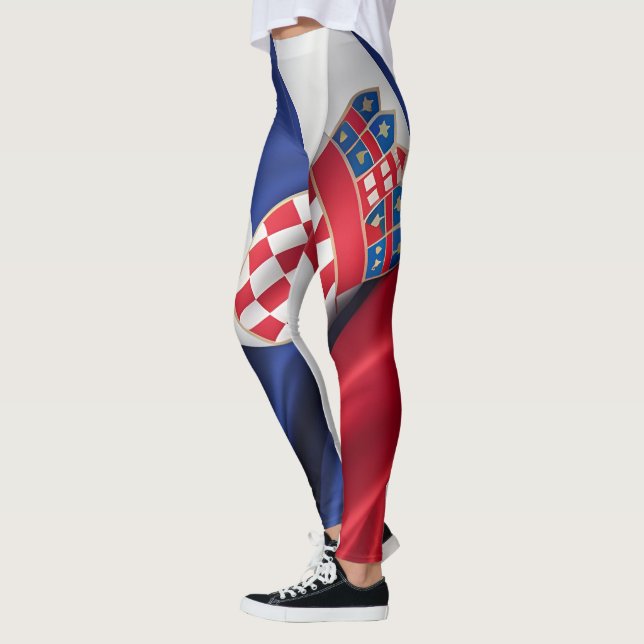 Kroatien flagga silke struktur leggings (Vänster)