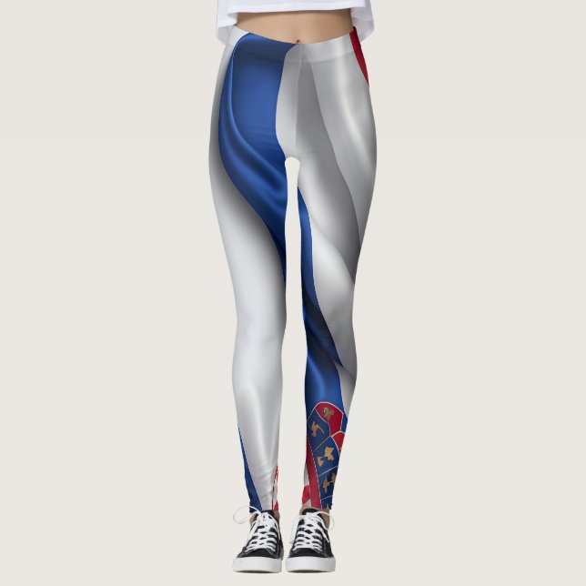 Kroatien flagga silke struktur leggings (Framsida)