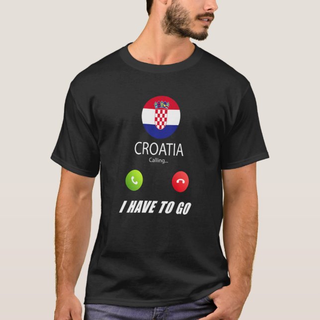 Kroatien Flagga Souvenir uppmanar Kroatien att T Shirt (Framsida)