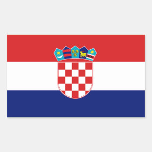 Kroatien Flagga Sticker Rektangulärt Klistermärke