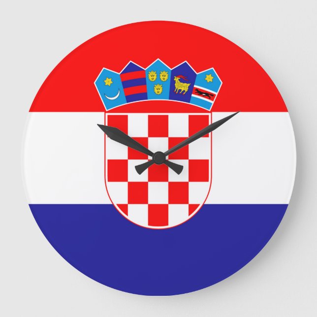Kroatien Flagga Stor Klocka (Framsida)