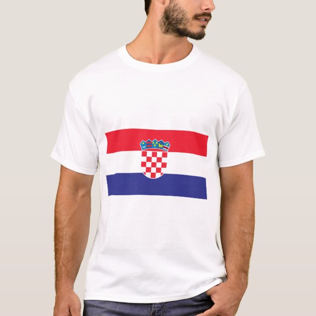 Kroatien Flagga T Shirt (Framsida)