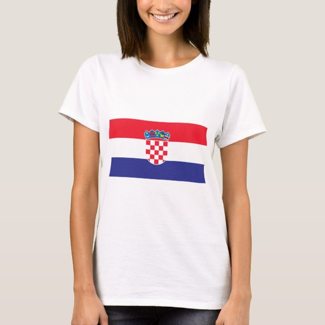 Kroatien Flagga T Shirt (Framsida)