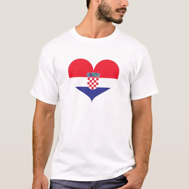 Kroatien Flagga T Shirt (Framsida)