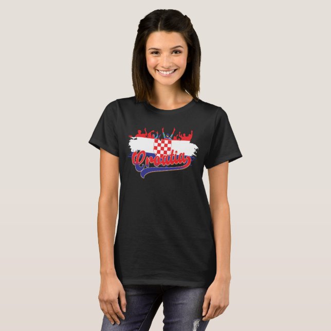 Kroatien Flagga T Shirt (Hel framsida)