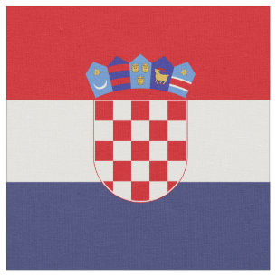 Kroatien flagga tyg