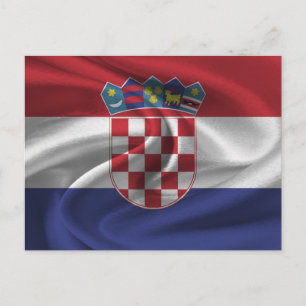 Kroatien Flagga Vykort