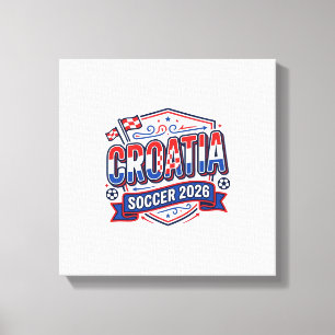 Kroatien Fotboll 2026 Fotboll Fet Land Typografi Canvastryck