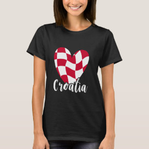 Kroatien Heart-Pridet Kroatiska rötter Hrvatska-Fl T Shirt