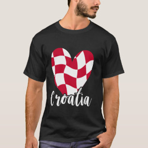 Kroatien Heart-Pridet Kroatiska rötter Hrvatska-Fl T Shirt