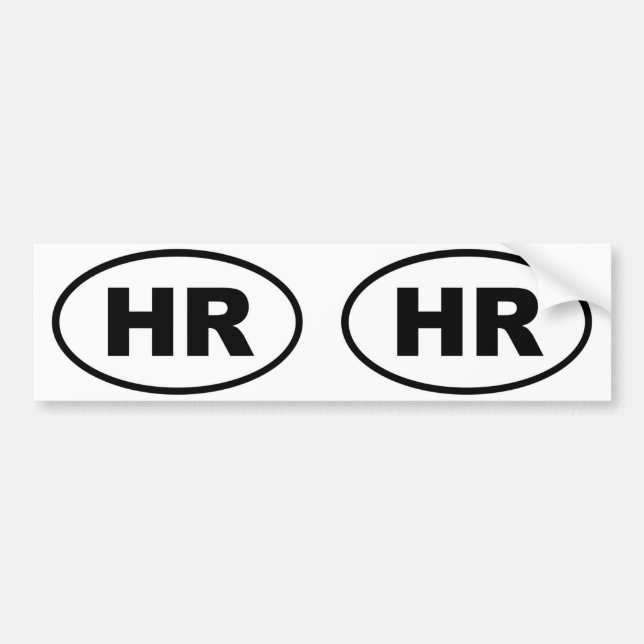 Kroatien HR European oval Bildekal (Framsidan)