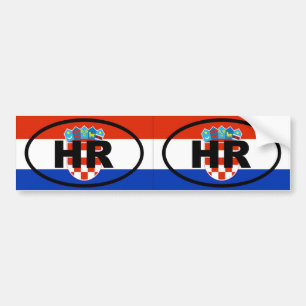 Kroatien HR European oval Bildekal