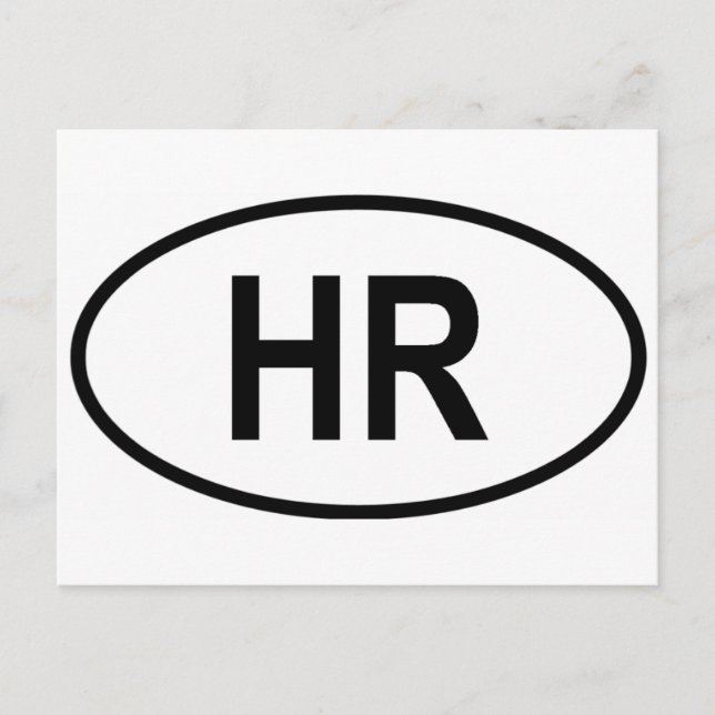 Kroatien (Hrvatska) Int'l Fordon Reg. Kod Vykort (Framsida)