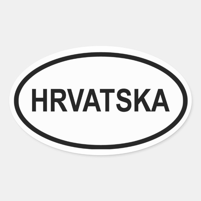 Kroatien ’Hrvatska’ Ovalt Klistermärke (Framsida)