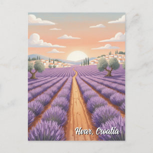Kroatien Hvar Lavendar Fält Vykort