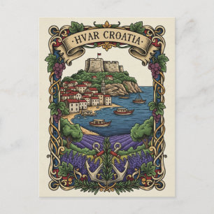 Kroatien Hvar Lavendelfält Vykort