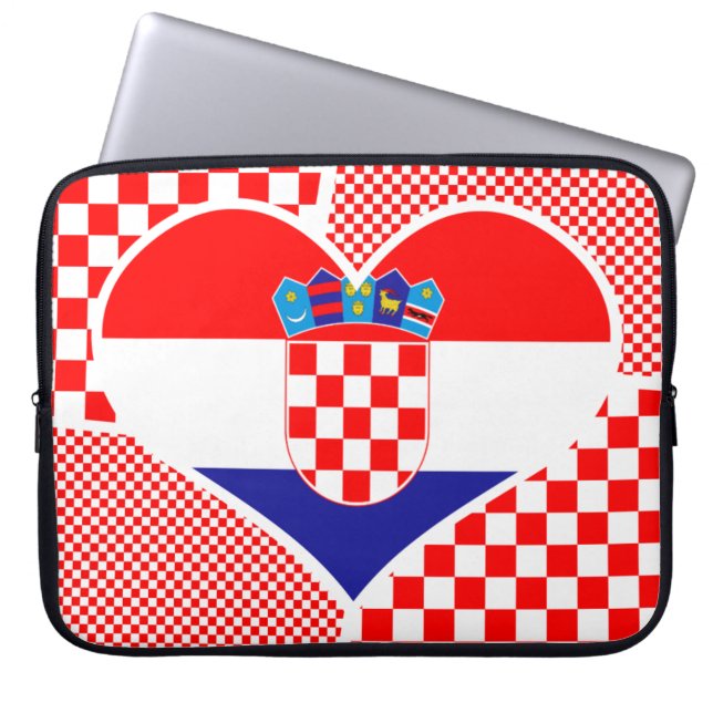 Kroatien i Heart Collage Laptop sleeve (Framsidan)