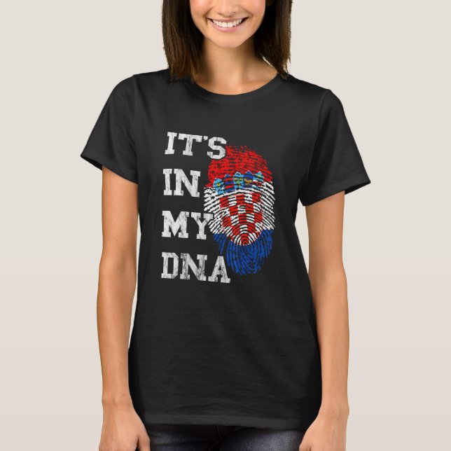 Kroatien I min DNA-tumör Mark Hrvatska Kroatien T Shirt (Framsida)