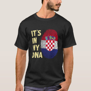 Kroatien i mitt DNA-kroatiska Flagga Kroatien T Shirt